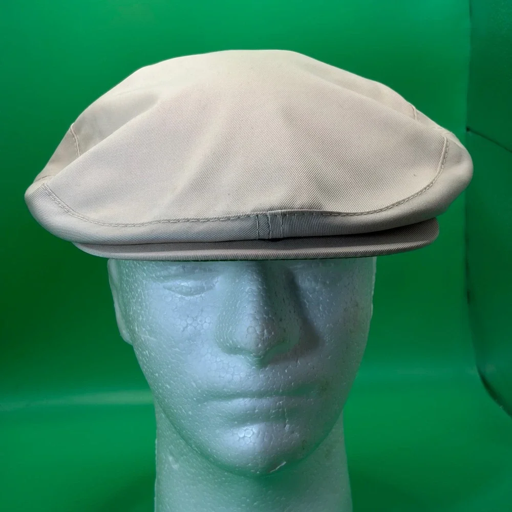 VTG Flat Cap Mens Adjustable News Boy Hat Tan Snapback Golf Driving Young Korea